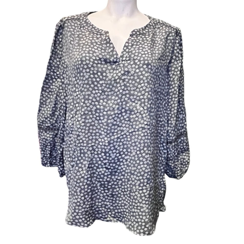 Gray & White Polka Dot Blouse